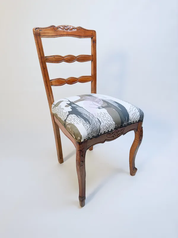 silla normando tapiz verde blanco